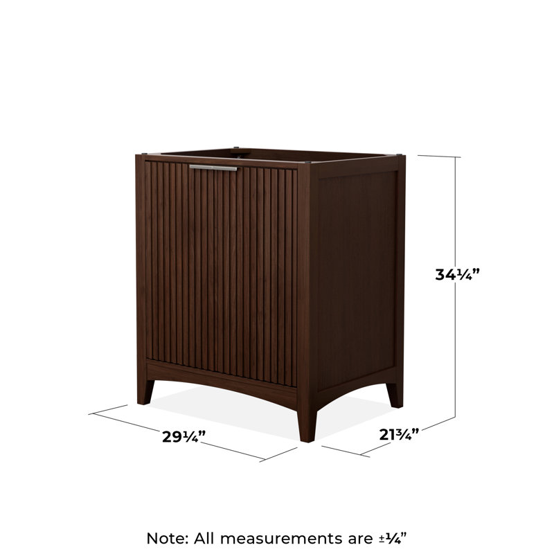 Base de meuble-lavabo simple autoportante 29,25 po Palmilla seulement, Nickel brossé, Brun