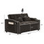Fauteuil inclinable polyvalent à double siège pliable, canapé-lit confortable en velours avec poches latérales, port USB, support pour téléphone pivotant, cendrier et dossier réglable-1328079139