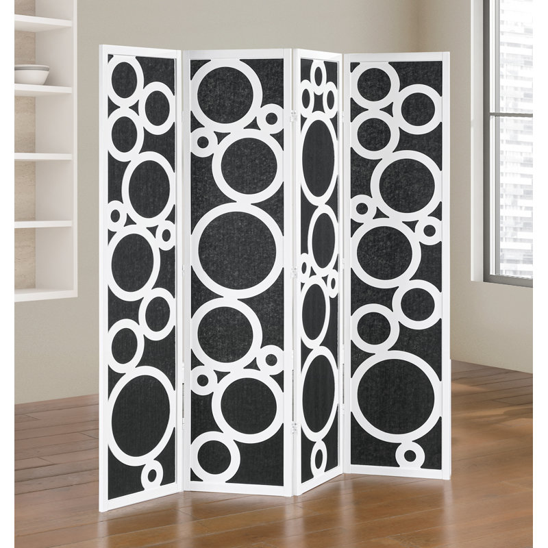  Paravent 4 panneaux Tavari, paravent autoportant pliant décoratif, blanc, Blanc
