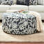 Rembourrage rond à finition florale multicolore, style transitionnel, bordure en cordon de soudure et motif rétro, 39 po x 39 po x 18 po, 30 livres, finition facile à assembler avec motif de finition style, largeur de 39 po, profondeur, 18 po