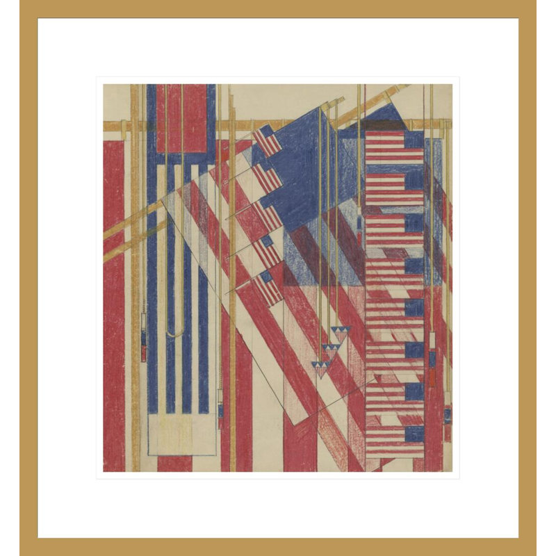 Le drapeau. Couverture du magazine Liberty par Frank Lloyd Wright - reproduction giclée encadrée, H 16,98 po x l 17,75 po