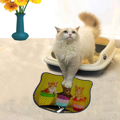 Durable Cat Litter Mat, 15.7 x 19.7 inches | 50% PVC / 50% Polyester, Machine Washable & Vacuum Friendly | Perfect for Easy Cleanup, Non-Slip Design to Keep Your Home Clean & Fresh, Ideal for Pet Owners