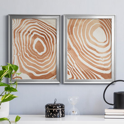 Reproduction encadrée de qualité supérieure «Wood Grain Suminagashi III» - prête à être accrochée