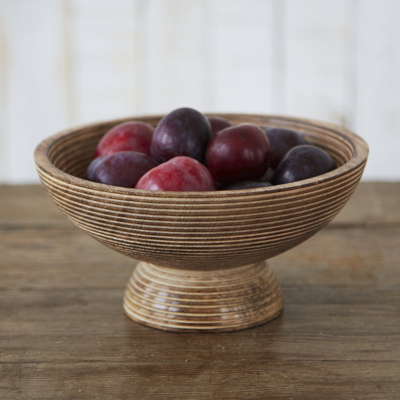Raised Natural Mango Wood Bowl