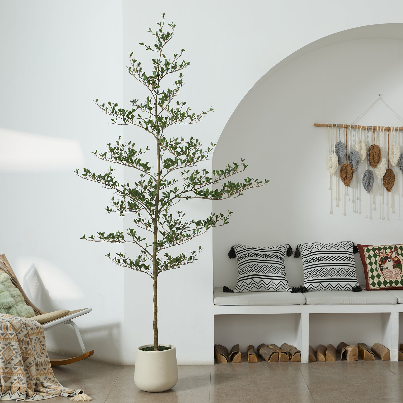 Adcock Olive Tree in Planter, 84" H x 28" W x 28" D
