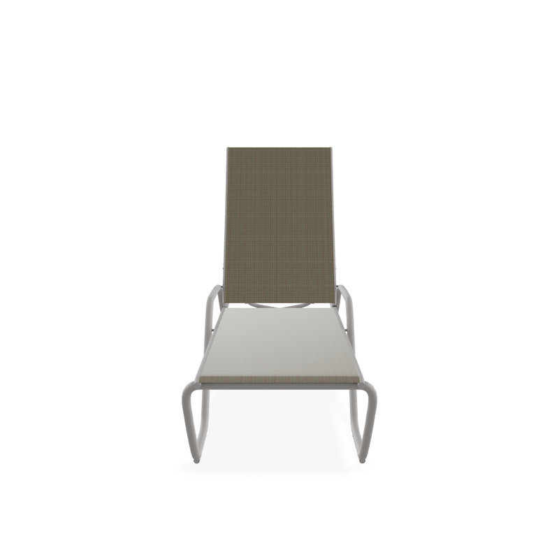 Outdoor Rust-Resistant Metal Chaise Lounge, Brown Sunbrella® Tweed, Textured Warm Gray
