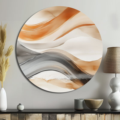 Minimlaist Earthline Motion - Décoration murale abstraite ronde en métal