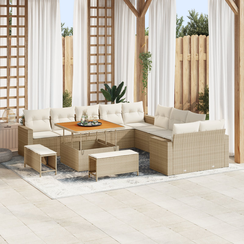 289cm Wide Patio Sofa with Cushions