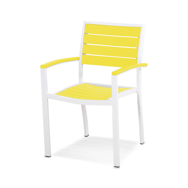 Chaise de salle à manger POLYWOOD Euro, Blanc, Citron