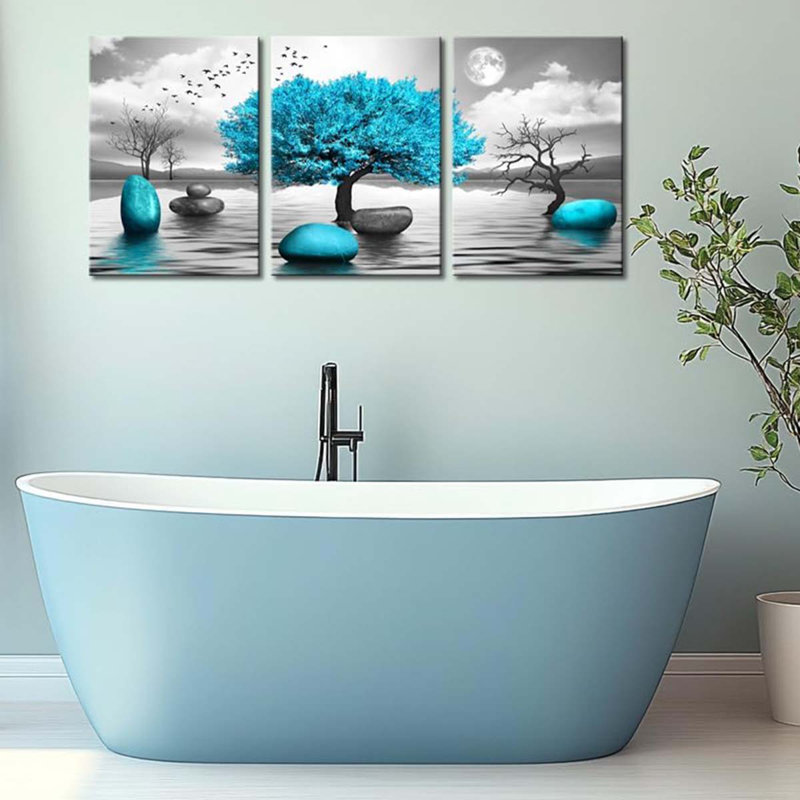 3 Piece Wrapped Canvas Print, 40 cm H x 90 cm W