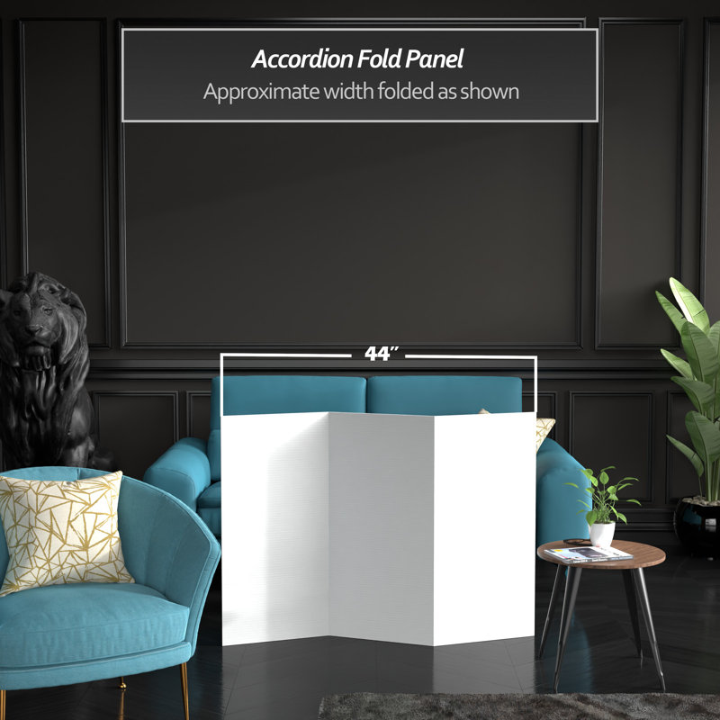 3 ft. Short White Cardboard Folding Screen with 3 Panels