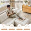Canapé modulaire rembourré en chenille avec repose-pieds Chenille-120142584