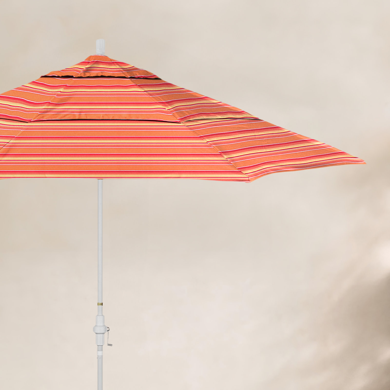 Broadmeade 11' Sunbrella® Umbrella, Dolce Mango Stripe Sunbrella®, Matted White