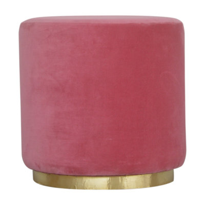 Batista 47 cm W Velvet Round Ottoman