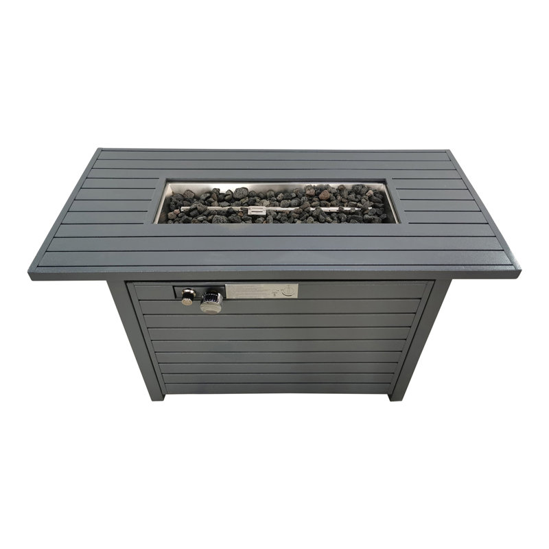 Table de foyer d'extérieur en acier avec couvercle Living Source H 25 po x l 42 po