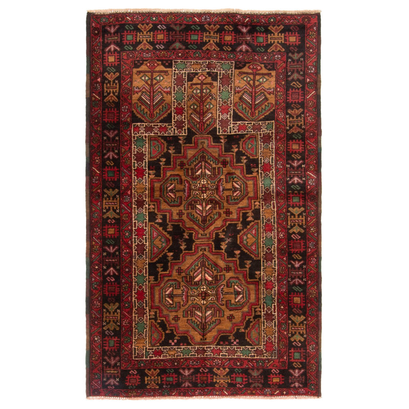 Tapis brun clair Teimani 3 pi 0 po x 4 pi 11 po