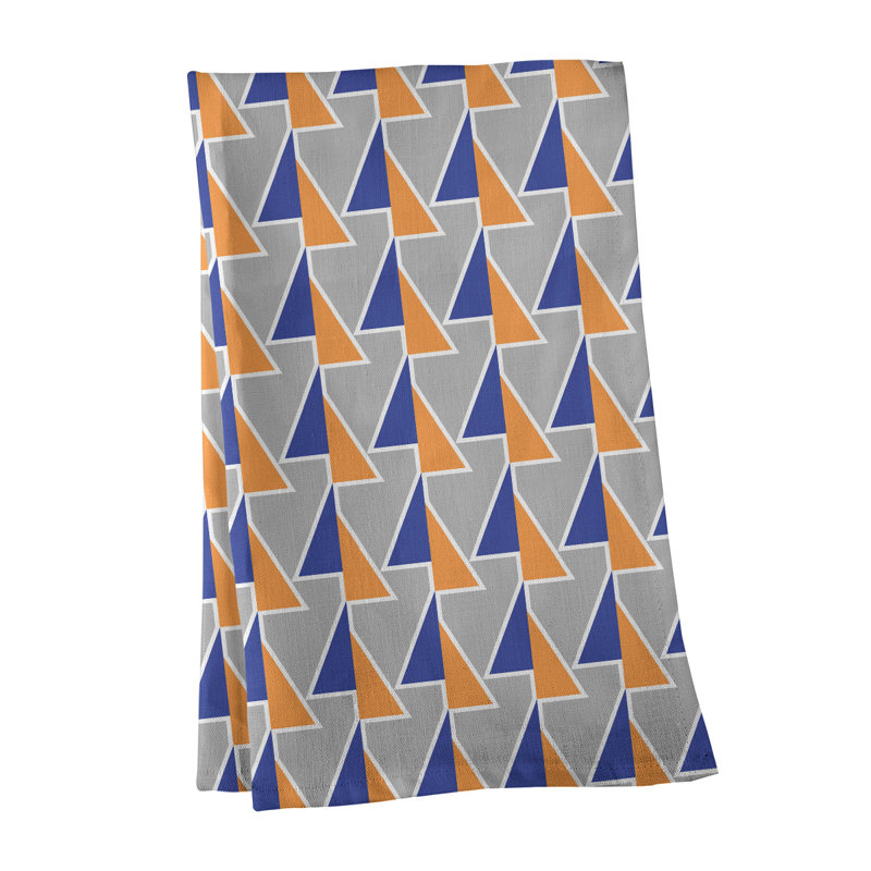 Torchon à flèches, Bleu / Orange / Gris, Polyester sergé