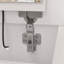 Tiroir de placard blanc avec miroir lumineux et tabouret