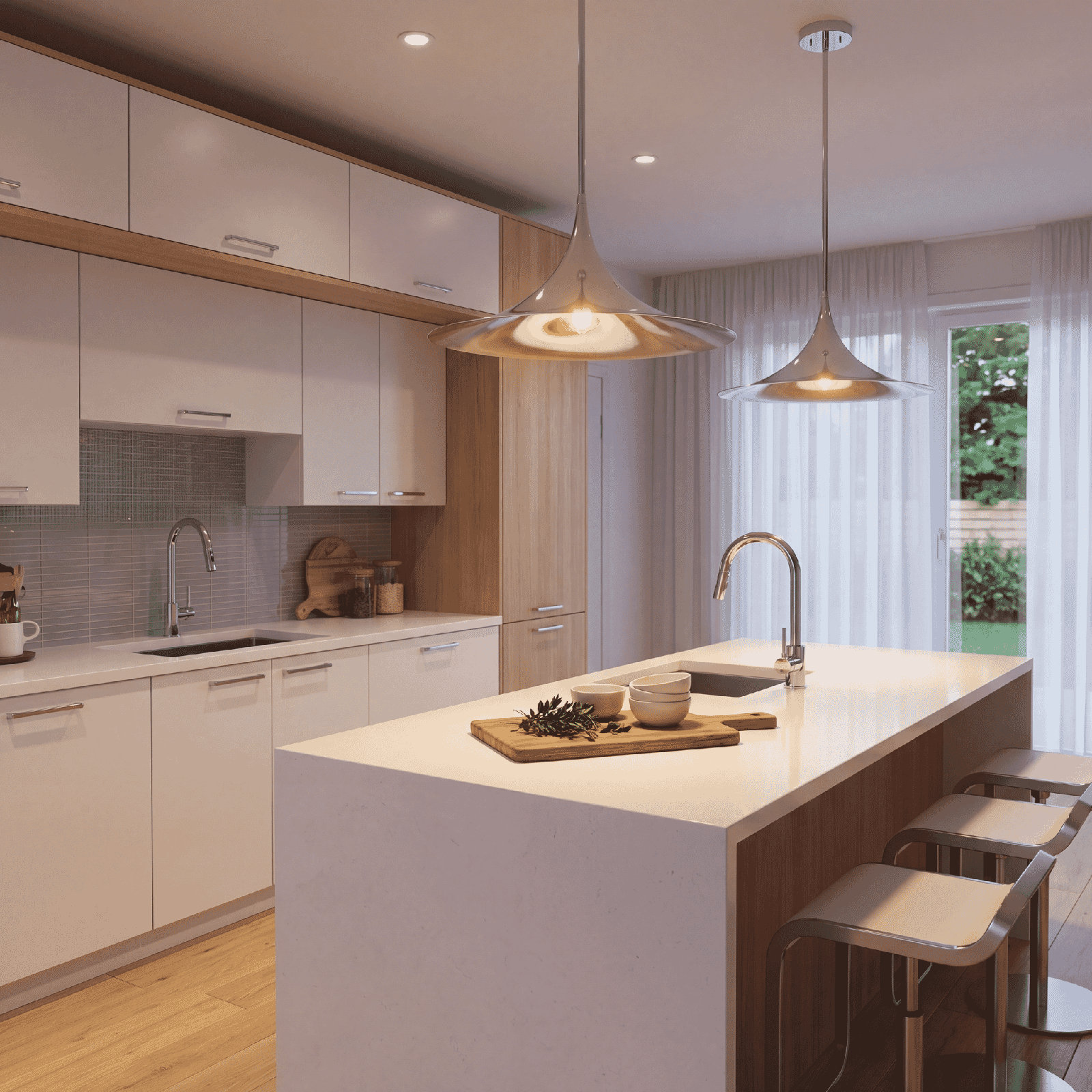 Lorient Single Light Dimmable Pendant, Bisque White