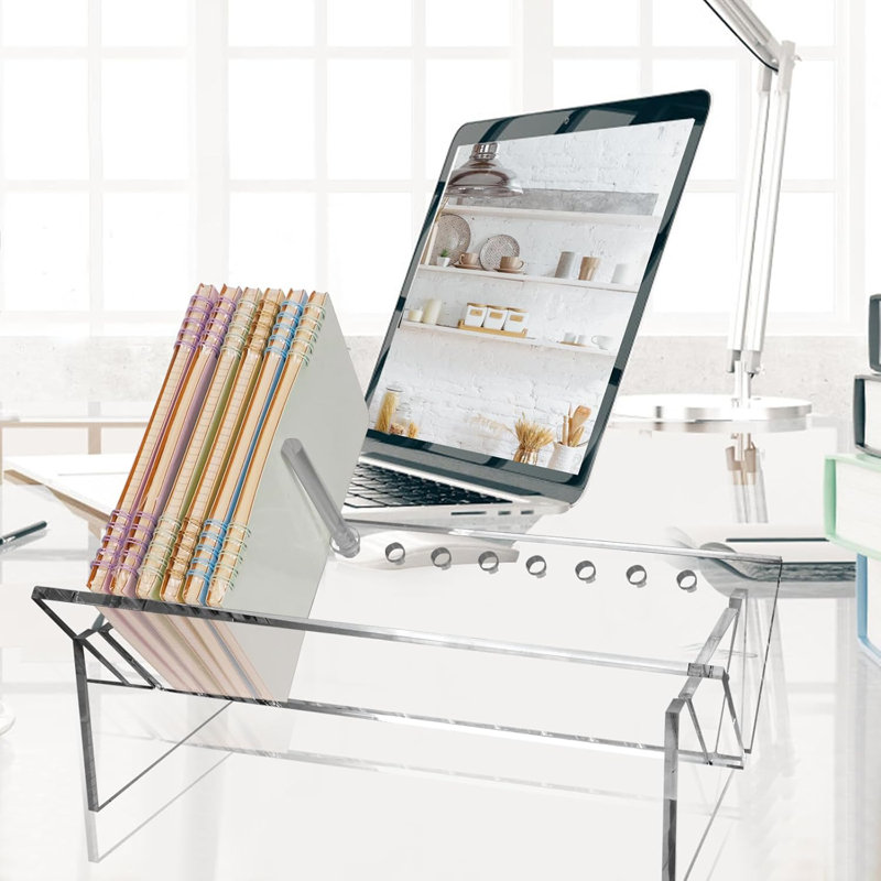 Acrylic Desktop Bookshelf Mini Bookcase Tiny Tabletop Display Rack For Magazines Cds Manga Books, Storage Organizer Book Holder For Office Home