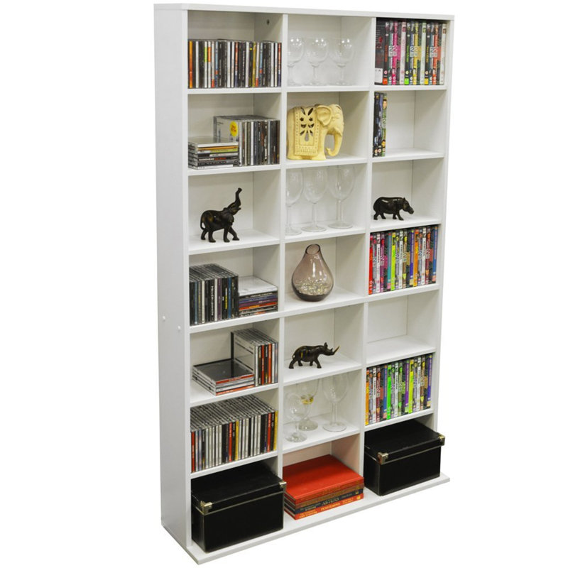 151cm H Media Shelves, White
