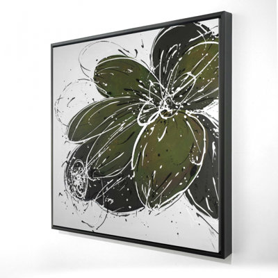 " Green Flower With Splash Outline "
