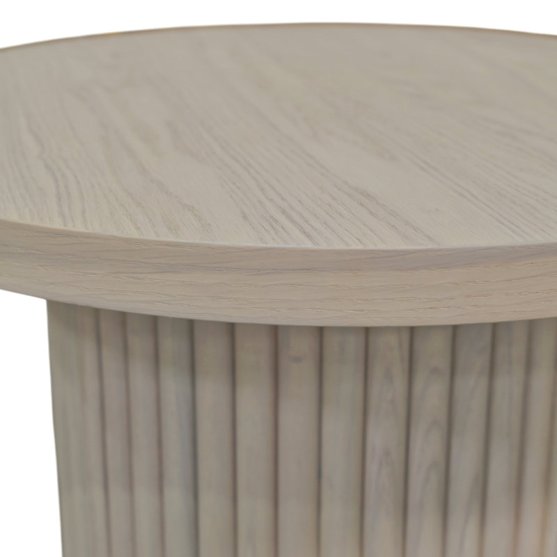 Fairmont Round End Table, White Wash