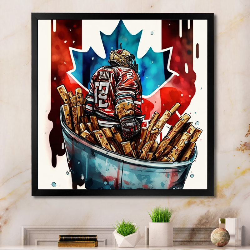«But Tender in Poutine II», impression sur toile, Impression noire sur toile encadrée, H 16 po x l 16 po x P 1 po