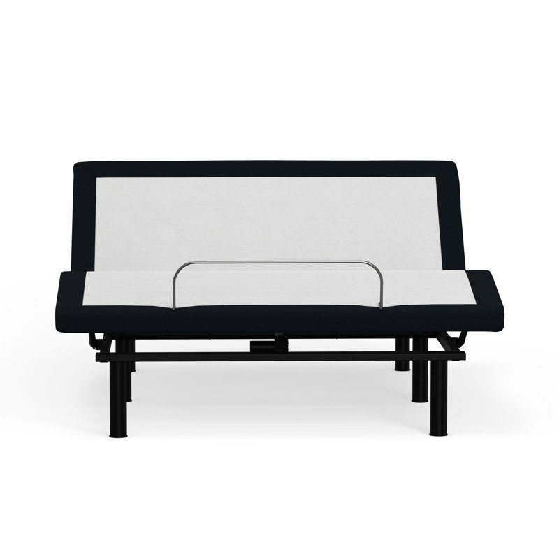 Lit pleine grandeur à base réglable avec télécommande sans fil zéro, en métal, gris pour la satisfaction de l'utilisateur, modèle 3 - caractéristique, articulations simples de la tête et des pieds, métal gris