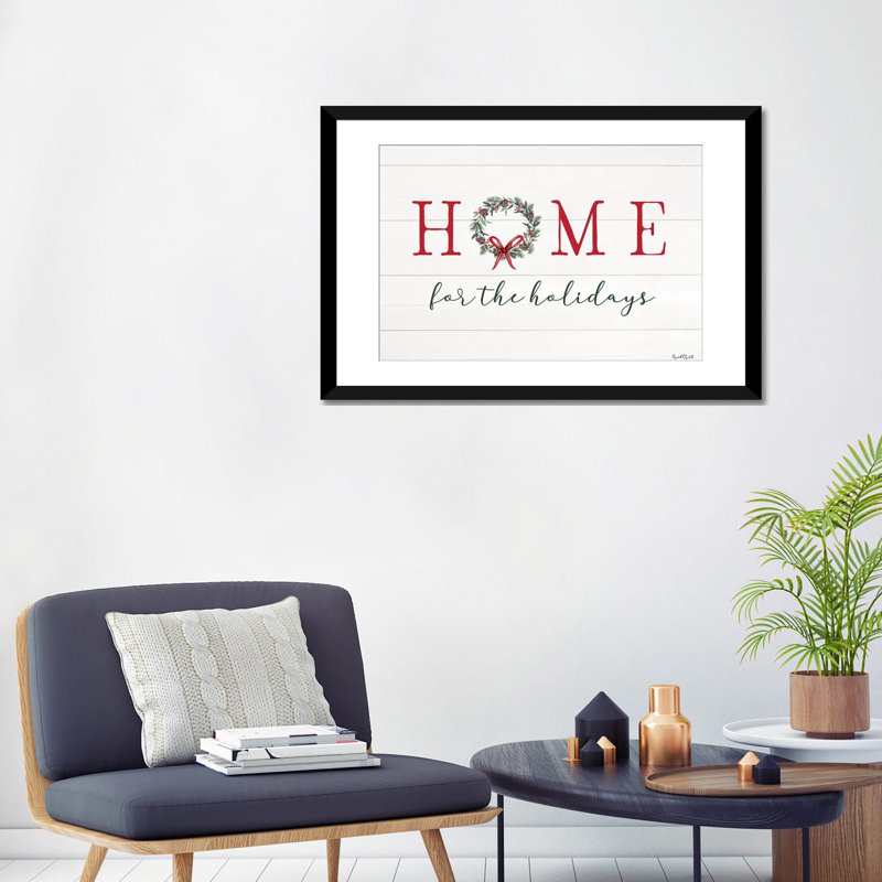 Maison pour les vacances - reproduction d'art mural - papier d'art encadré, H 24 po x l 32 po, Noir