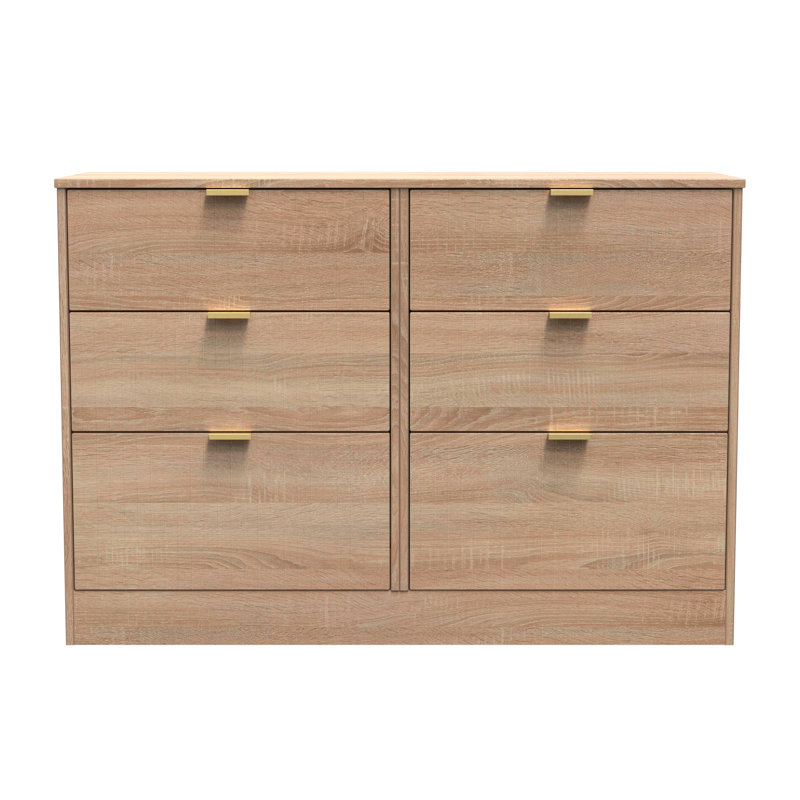 Chalene 115cm W 6 - Drawer Chest of Drawers, Brown
