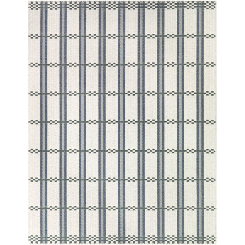 Tapis intérieur / extérieur bleu Vesely, Bleu, 7'10" x 10'