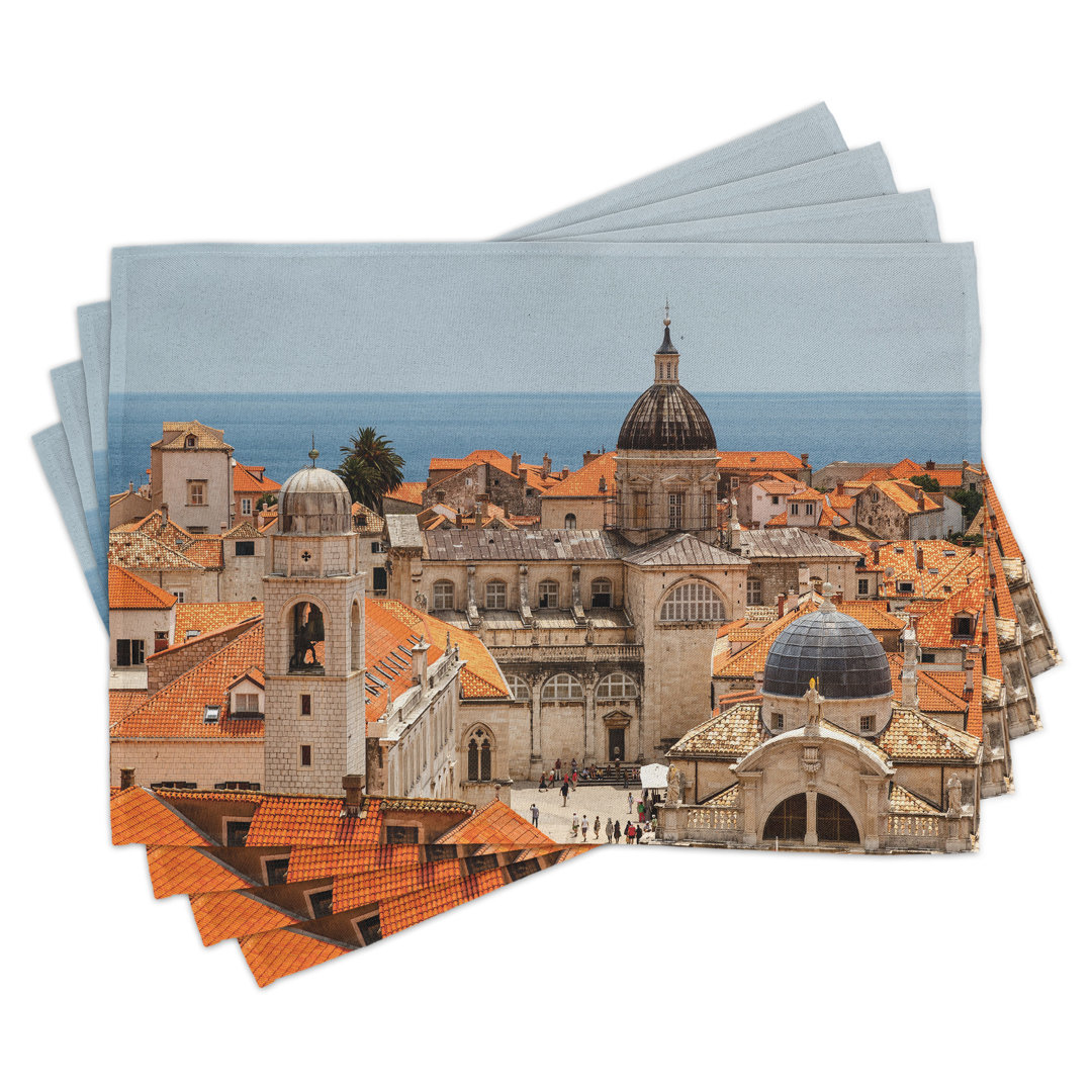 Platzdeckchen 4er Set, Altstadt von Dubrovnik, Multicolor