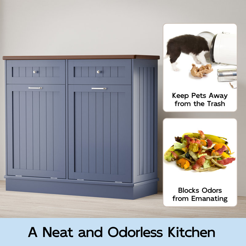 Havant Double Tilt Out Trash Cabinet 20 Gal Wooden