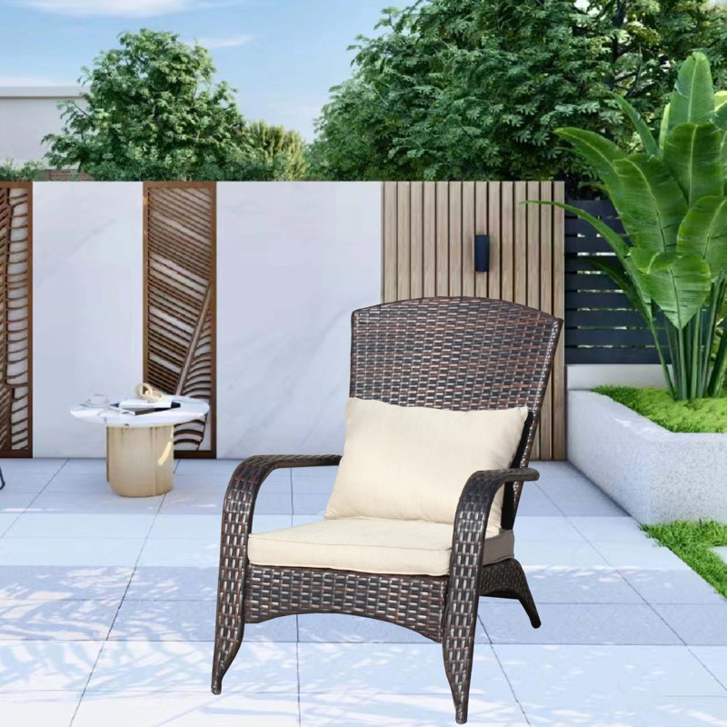 Chaise de patio avec coussins (coussin), Brun