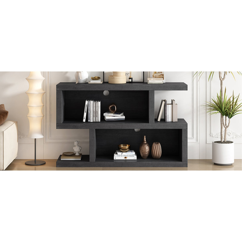 Narrow Console Table With Symmetrical Design, Retro Entryway Table With 2-Tier Open Shelf, Sofa Table For Entryway, Hallway And Living Room