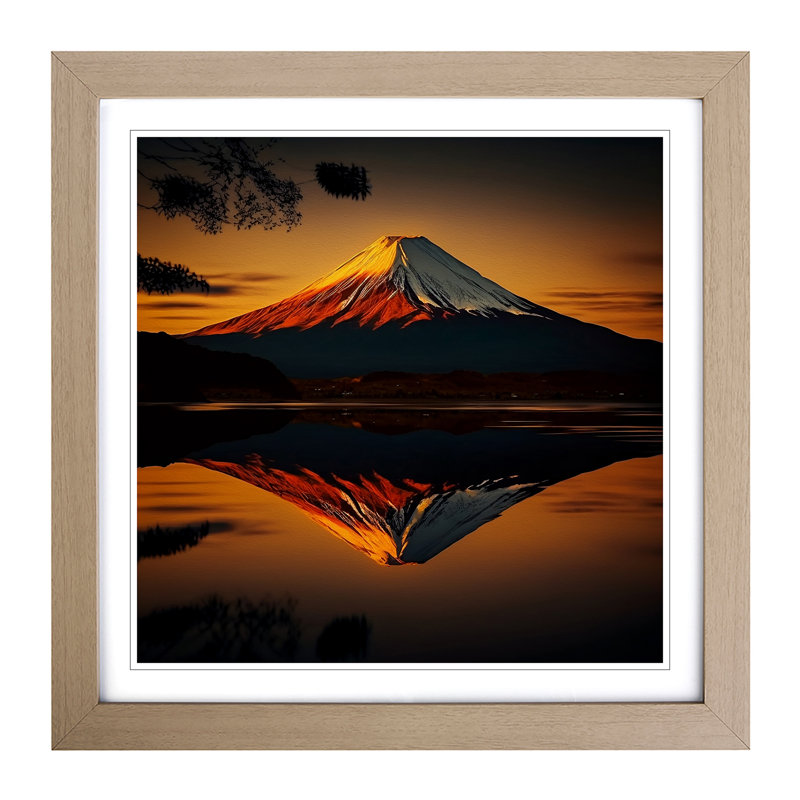 Mount Fuji Photograph - Framed Print, Oak