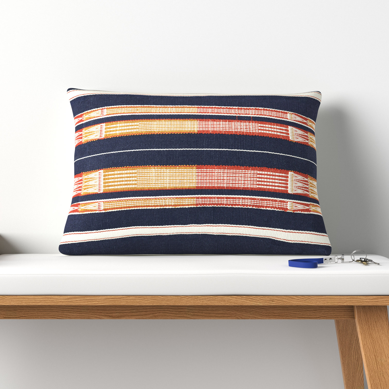 Marianne Embroidered Cotton Lumbar Throw Pillow, Pillow Cover Only - No Insert