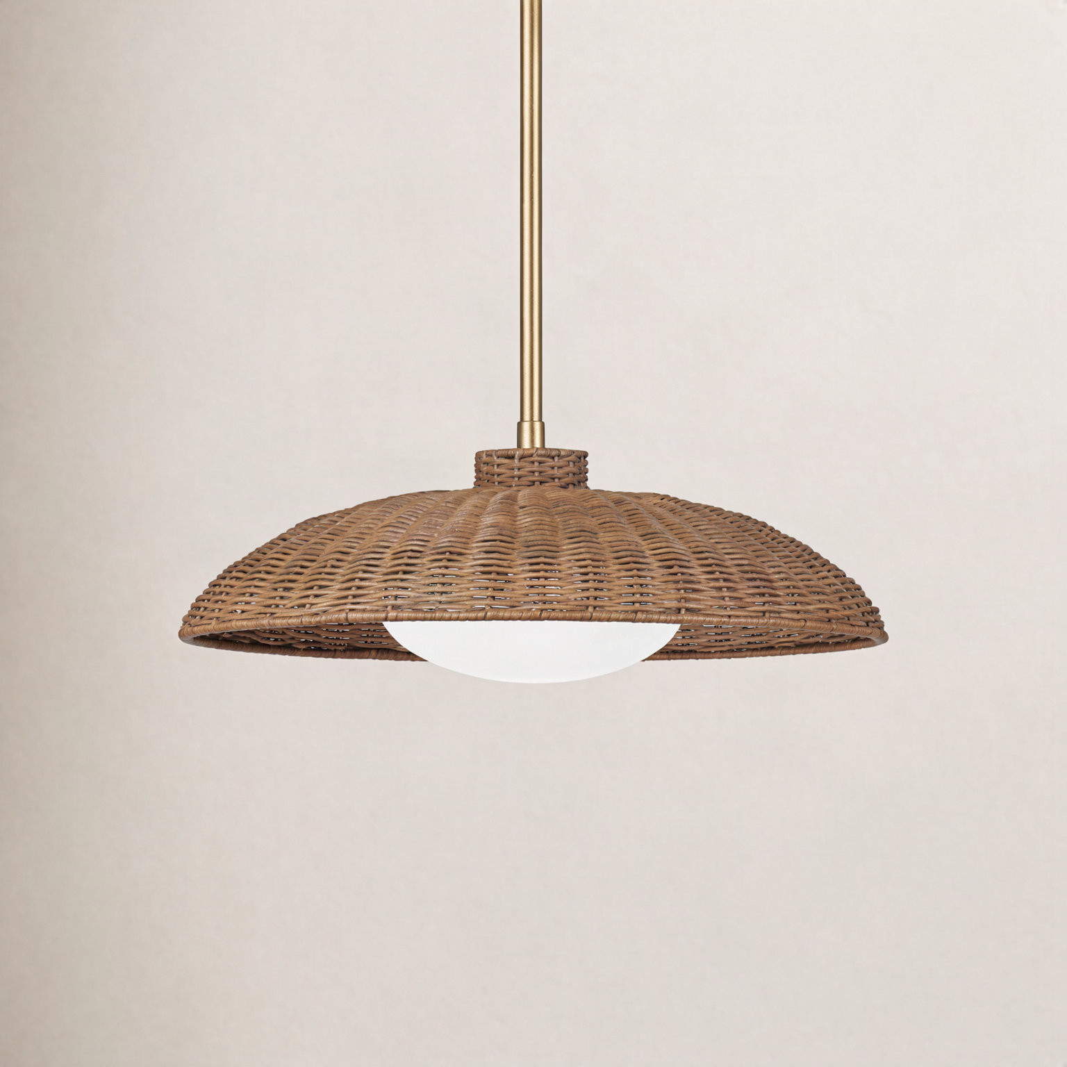 Capella Single Light Rattan Steel Pendant