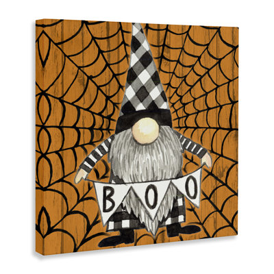 Art mural rustique sur toile gnome d'Halloween par Elena Vladykina