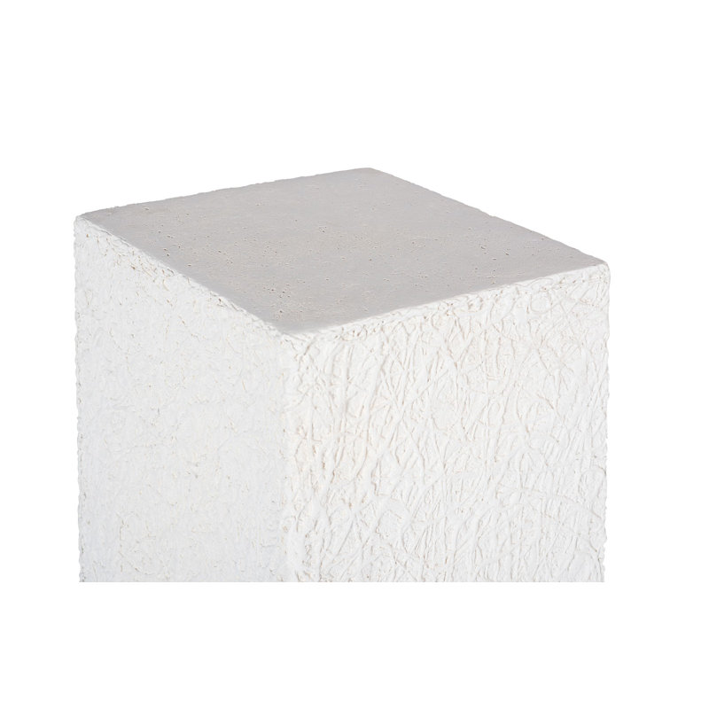 String Theory Pedestal, White Stone, 44" H x 14" L x 14" D