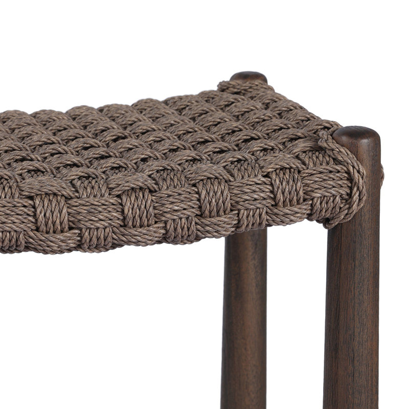 Savio Outdoor Stool-Dark Textured Woven-Counter, 30", Brown