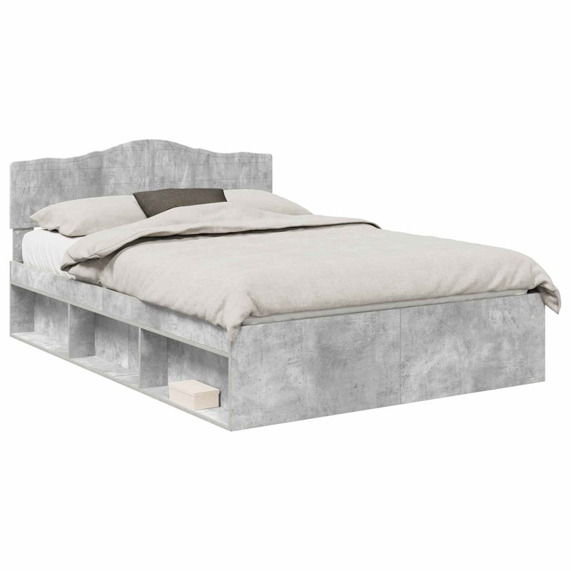 Solid Wood Bed, Concerte Grey, Kingsize (5')