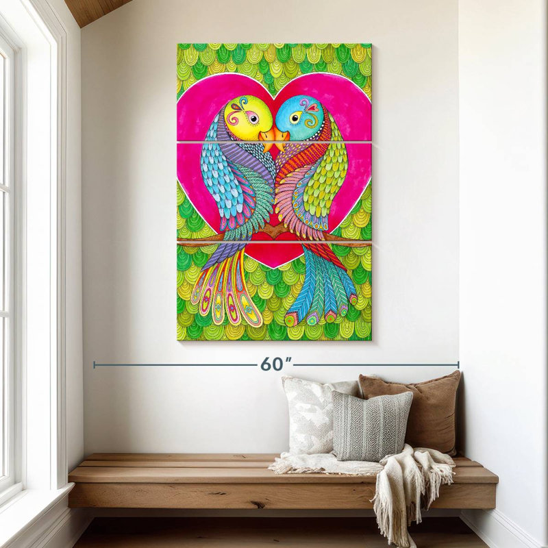 Inséparables Hardie en couleur, H 50 po x l 32 po