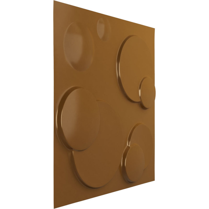 Panneau mural décoratif 3D FinuraWall l 19 5/8 po x H 19 5/8 po, UltraCover (couvre 2,67 pieds carrés), Or rétro