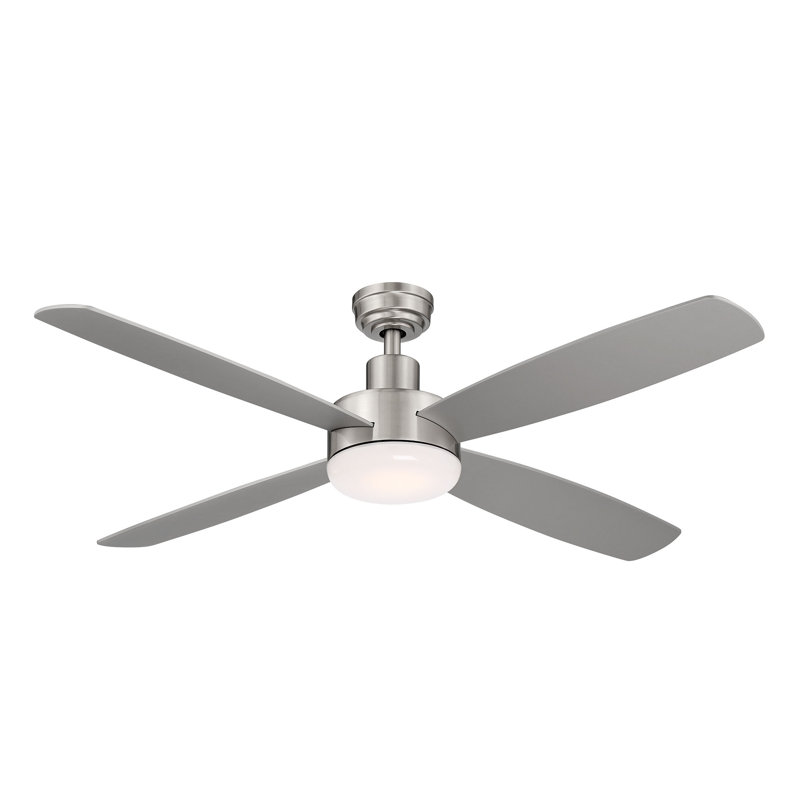 Ceiling Fan with LED Lights, Stainless steel/Silver