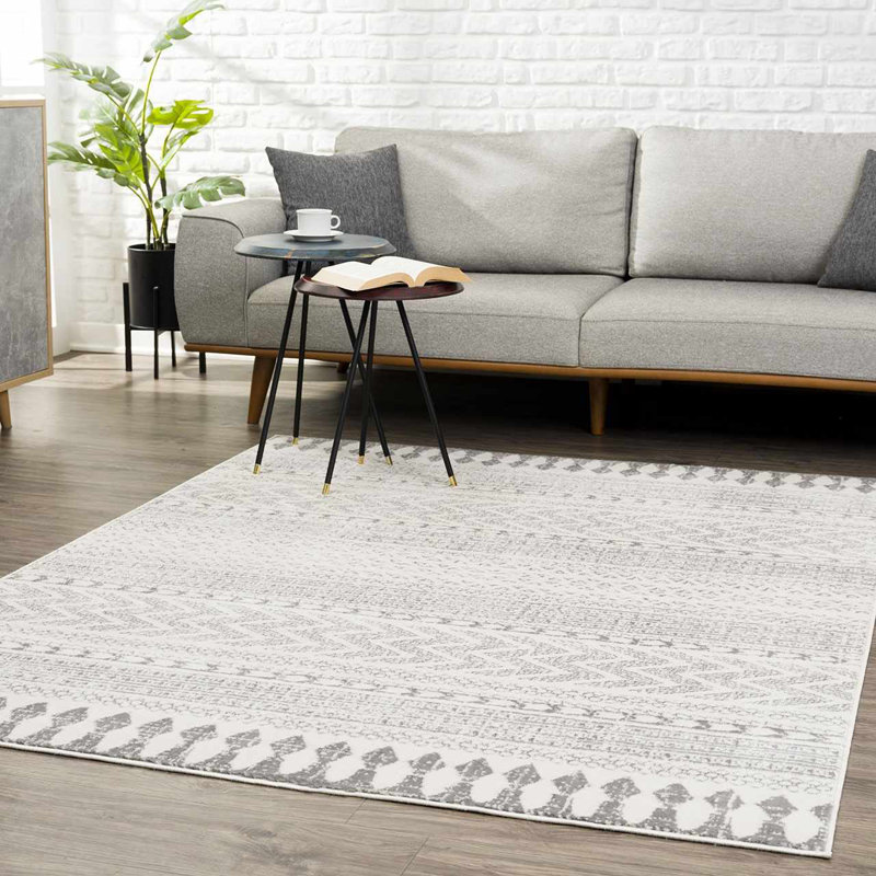Tapis géométrique ivoire / gris Mcgrane, Rectangle 9 pi x 12 pi
