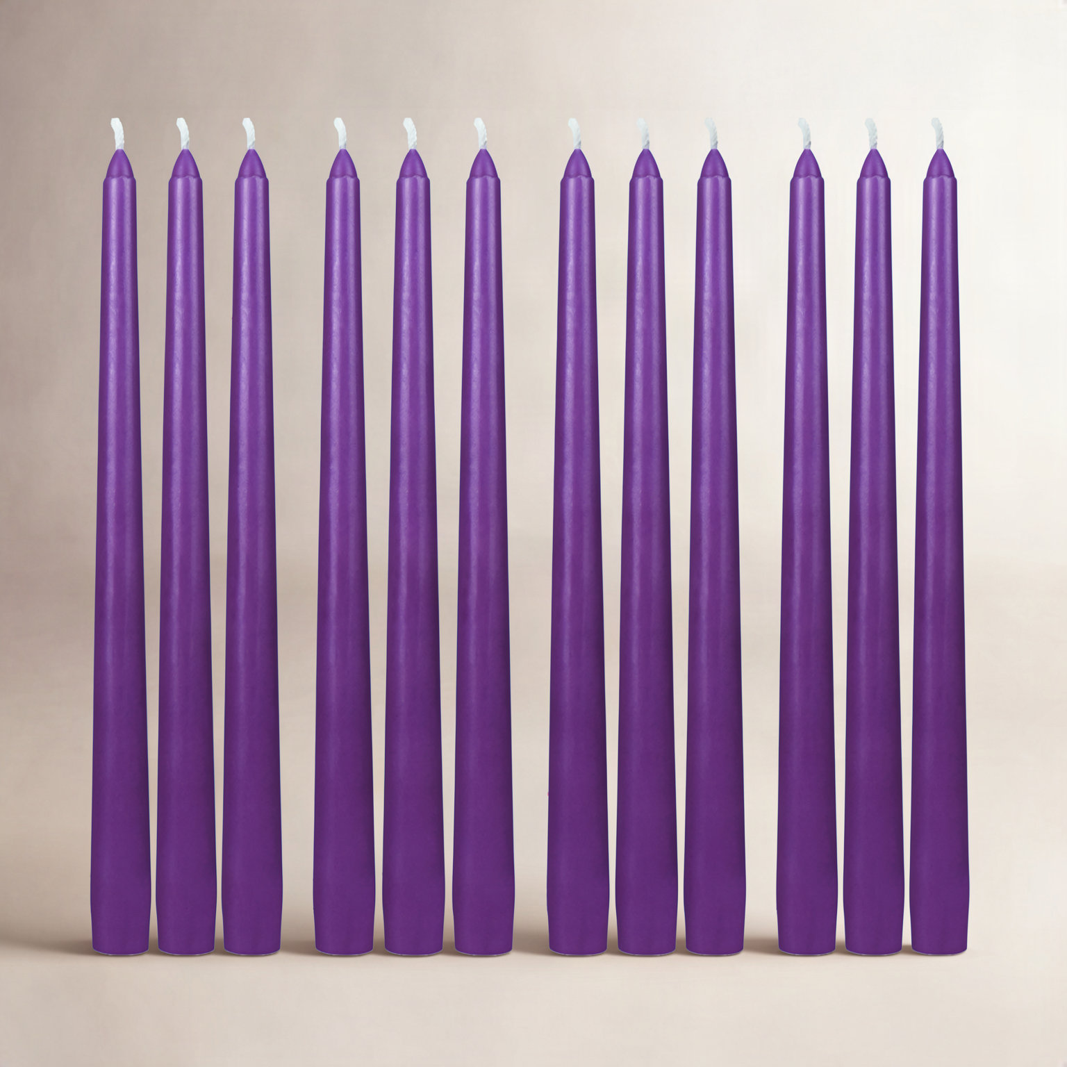 Estela Unscented Taper Candle Set, Purple