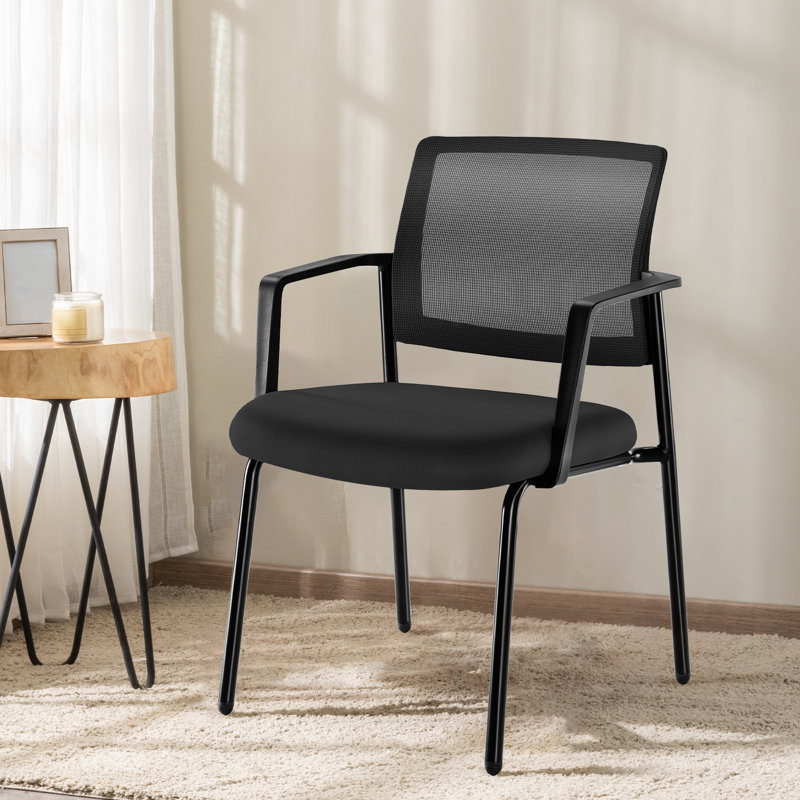 Fauteuils empilables à dossier en filet, fauteuils de réception pour invités, chaise de bureau ergonomique avec accoudoirs