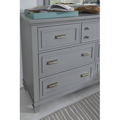 Commode à tiroirs gris avec miroir de paysage